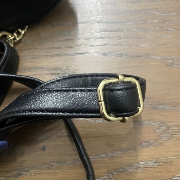 Juicy Couture Mini Crossbody Bag Top Zip Logo Monogram Half Chain Black‎ - Picture 12 of 13